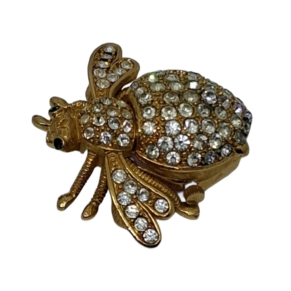 Vintage Joan Rivers Classics Collection Pave Rhinestone Bee Watch Brooch